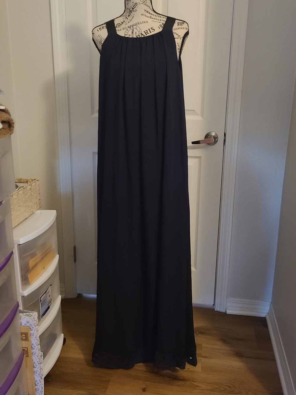 kate spade Navy Halter Maxi Dress with Pleated Yoke